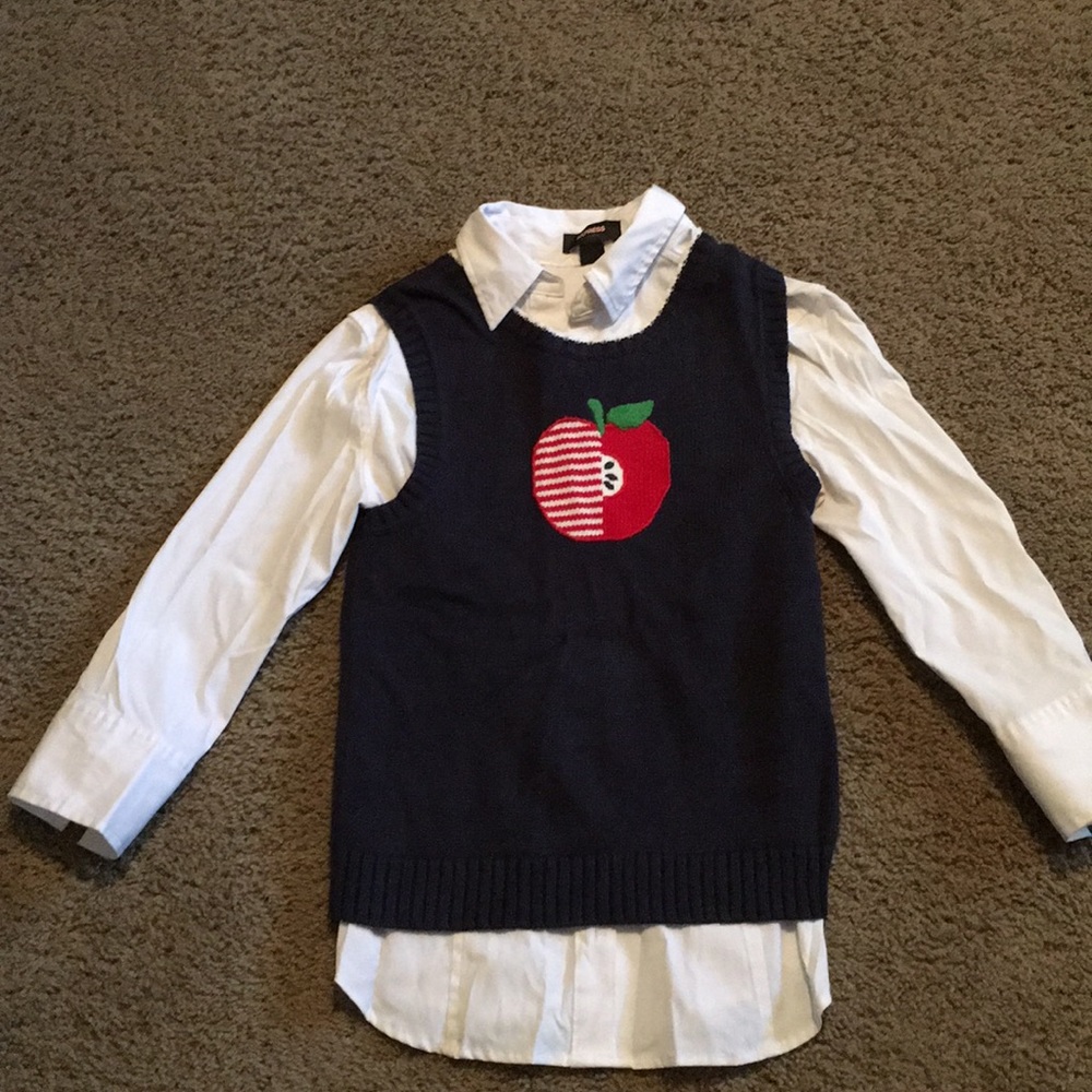 Gymboree Prep Club sweater vest Sz 12 & Express shirt Sz 2